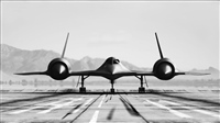 SR 71 ON GROUND BLACK AND WHITE